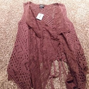 Crochet and lace vest from Buckle. Still has tags
